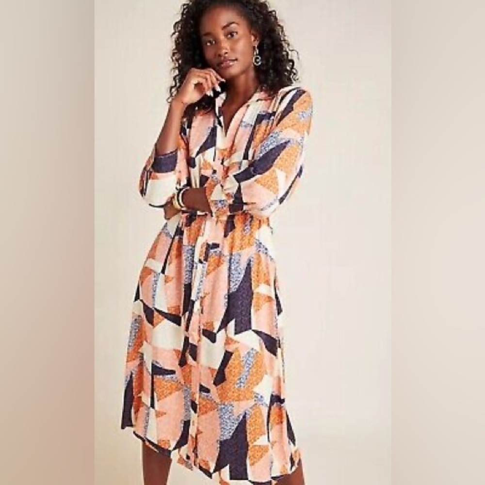 Corey Lynn Calter Anthropologie Abstract Shirtdress